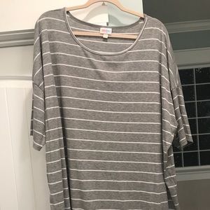 LuLaRoe Irma Grey with White Stripe Size 3X