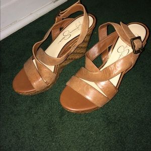 jessica simpson brown wedges