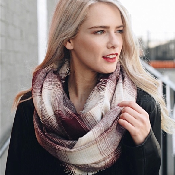 Trendy Lightweight Plaid Infinity Scarf - Picture 2 of 7