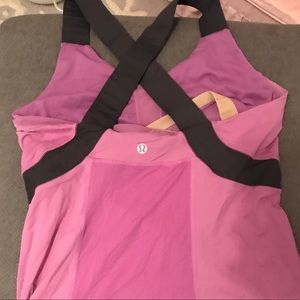 Lululemon light purple/pink and gray tank.