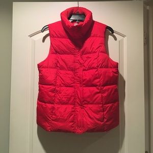Red puffer vest