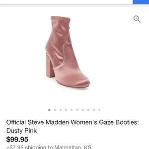 NEW Steve Madden Holster Pink Velvet Bootie