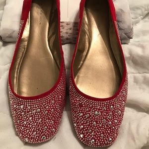 Red BCBGeneration red silver sequined flats