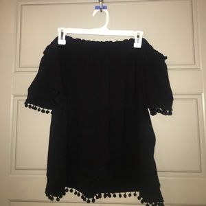 Off the shoulder Pom Pom blouse