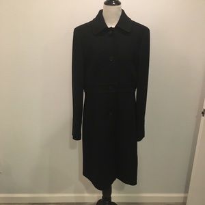 J.Crew Size 16 Double-Cloth  Wool Long Coat Black