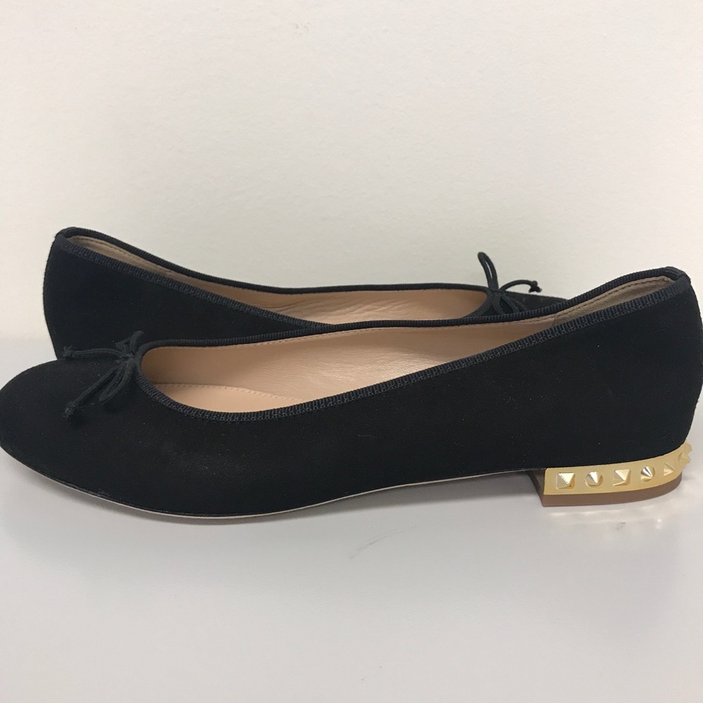 Black suede flats