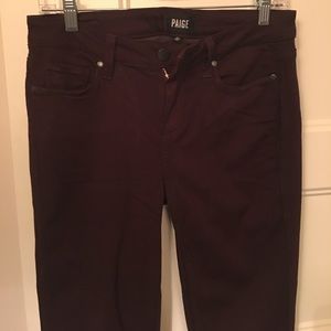 Burgundy Paige Verdugo ankle jeans NWOT