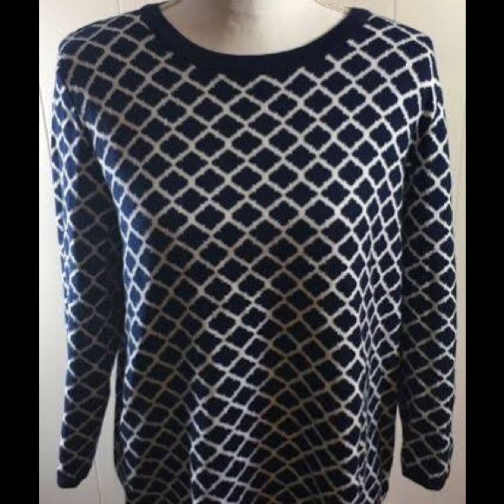 Navy Quatrefoil Sweater