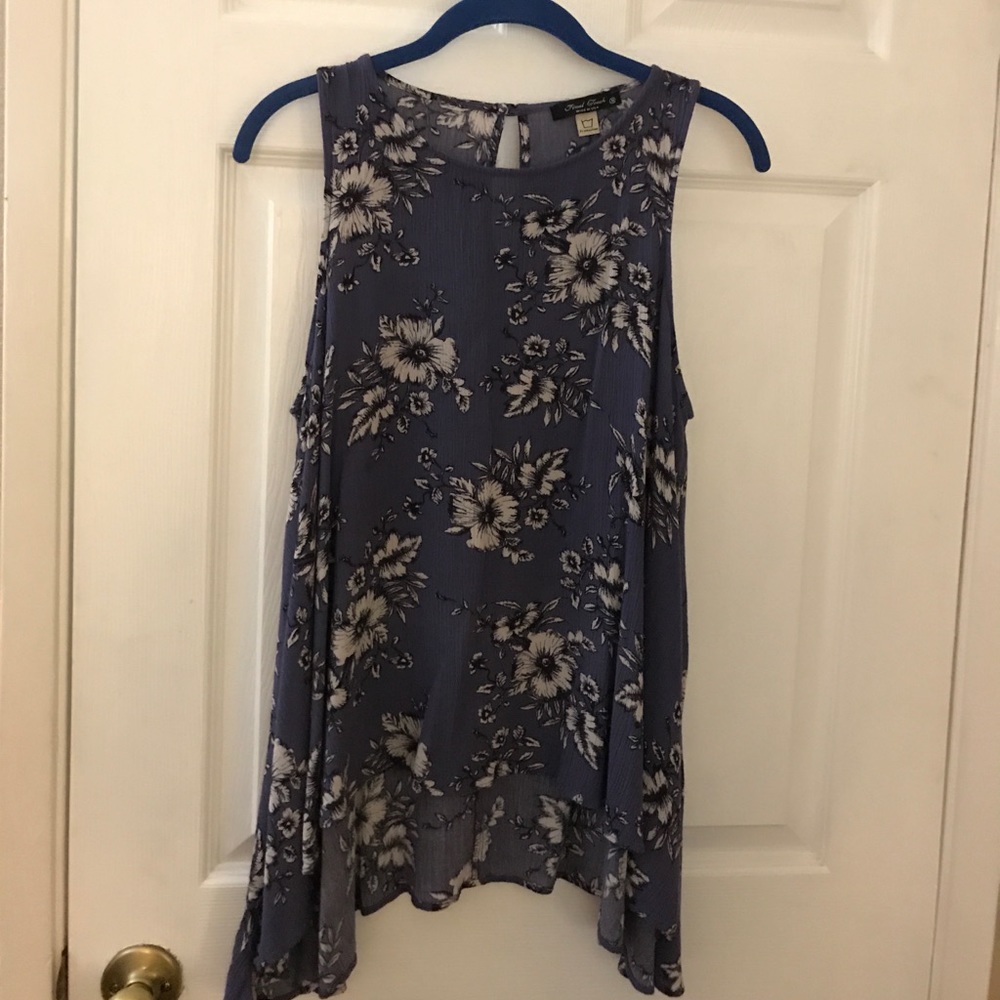 Floral High-Low Sleeveless Top