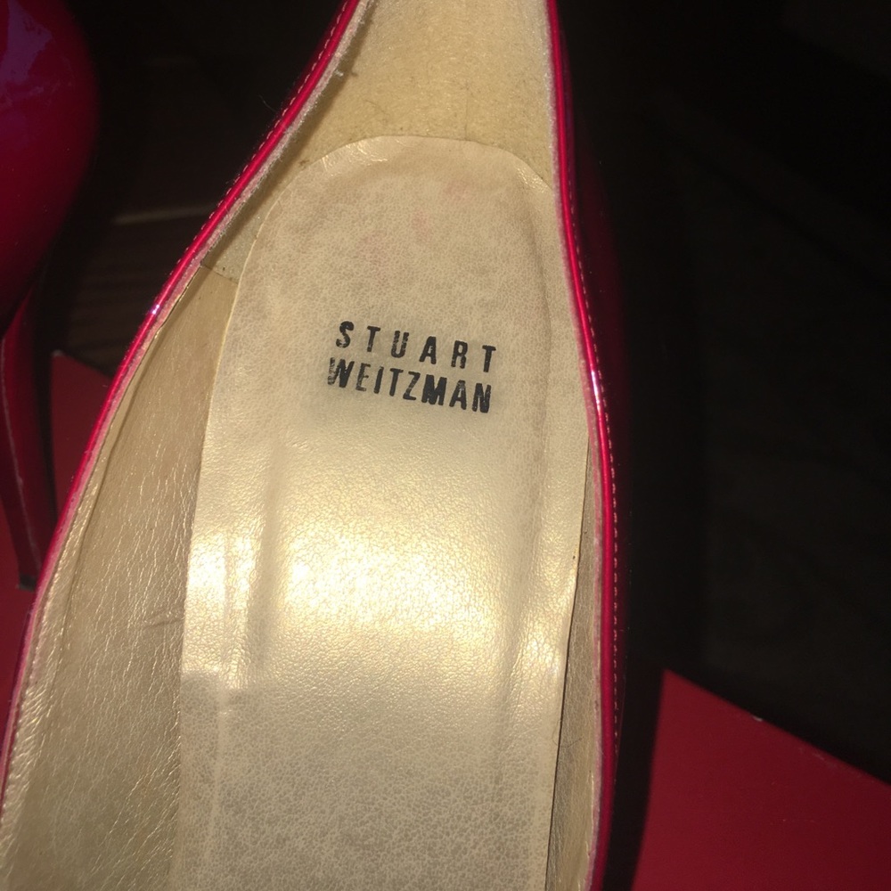 Stuart Wetzman  red patent leather pumps