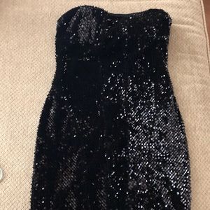 Strapless black dress