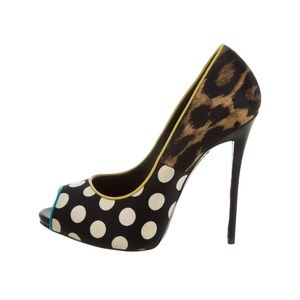 Black and multicolor satin Giuseppe Zanotti pumps