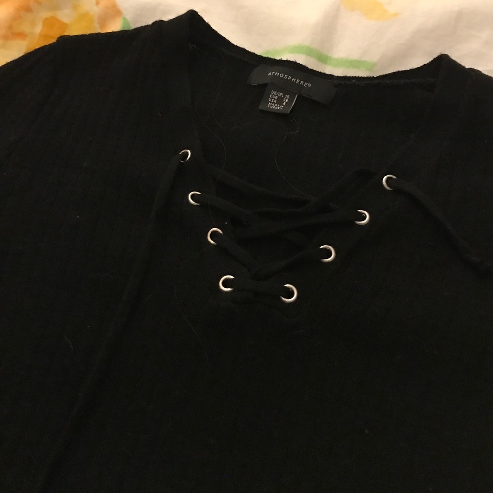 Black tied long sleeve shirt from Primark