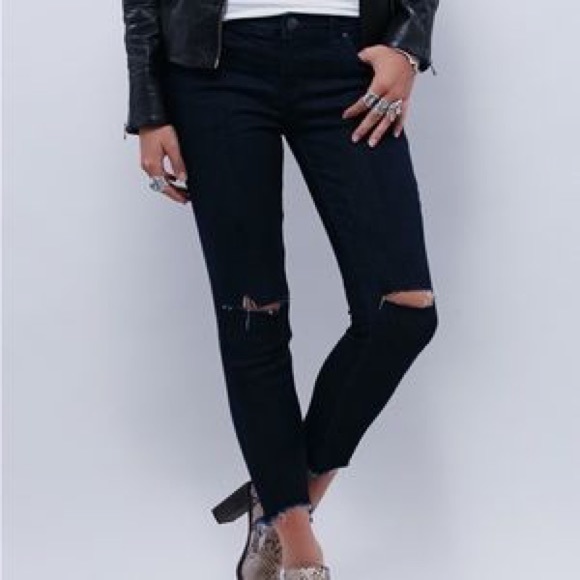 free people black ripped jeans