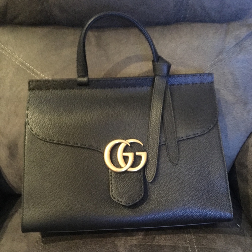 GG Marmont leather top handle bag