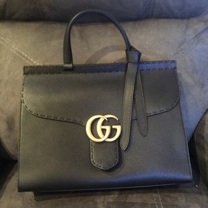 GG Marmont leather top handle bag