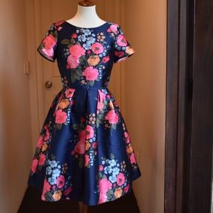 Chi Chi London Floral Dress Navy