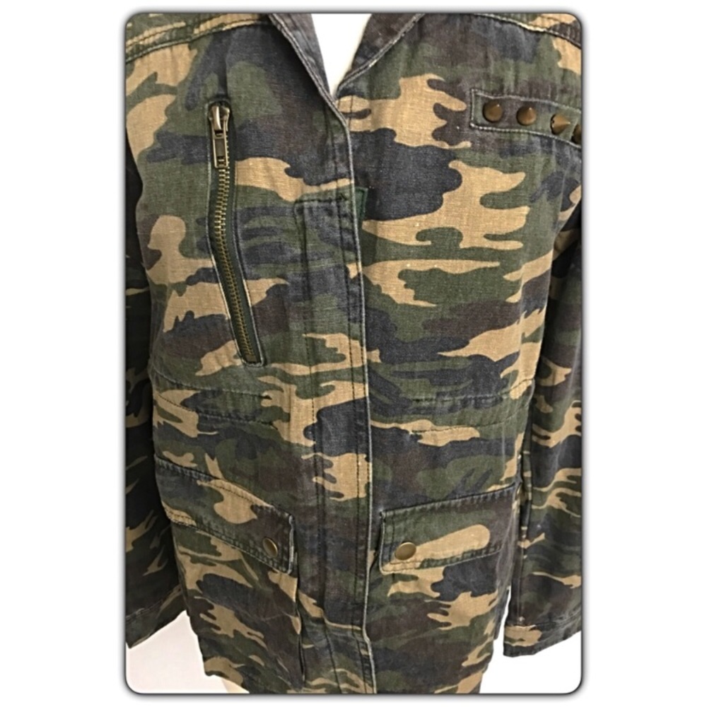 Gorgeous Camo Utility Military Jean Jacket SML - Picture 6 of 7