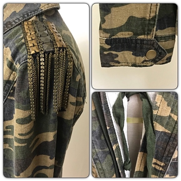 Gorgeous Camo Utility Military Jean Jacket SML - Picture 4 of 7