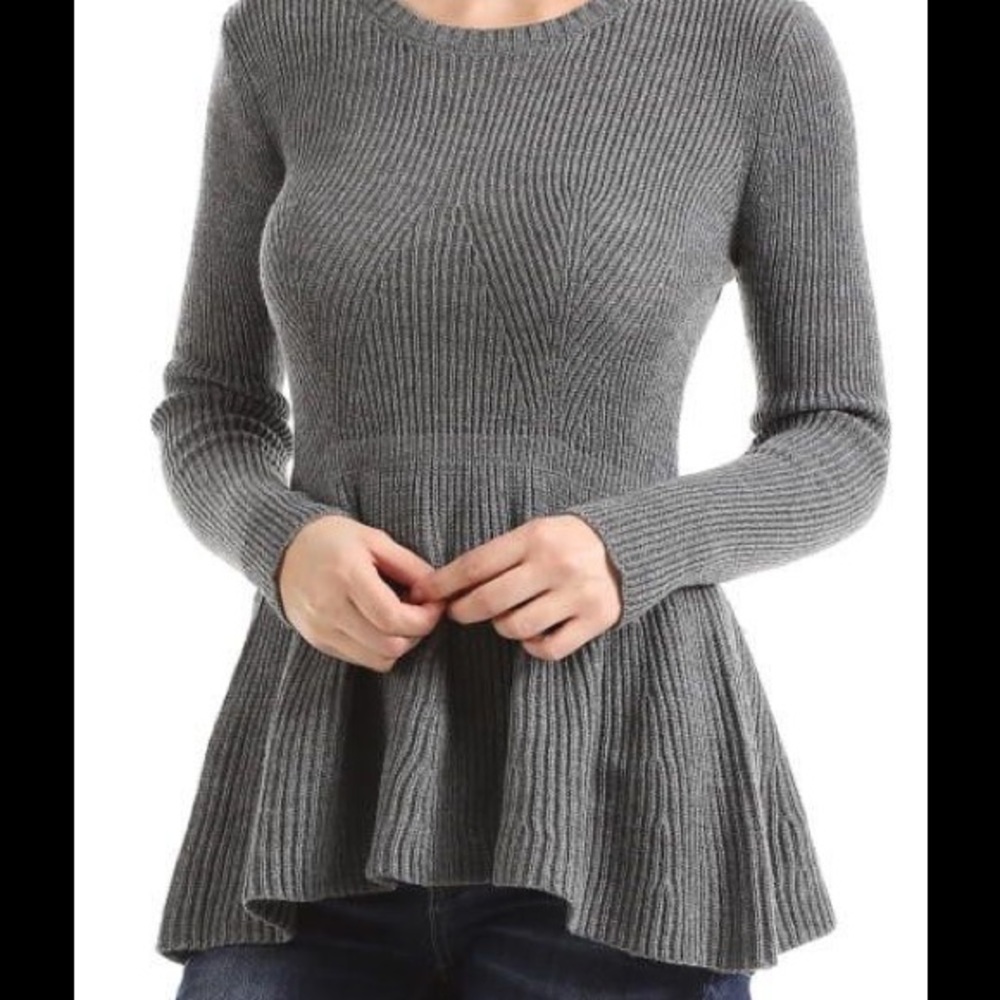 Grey Peplum Sweater