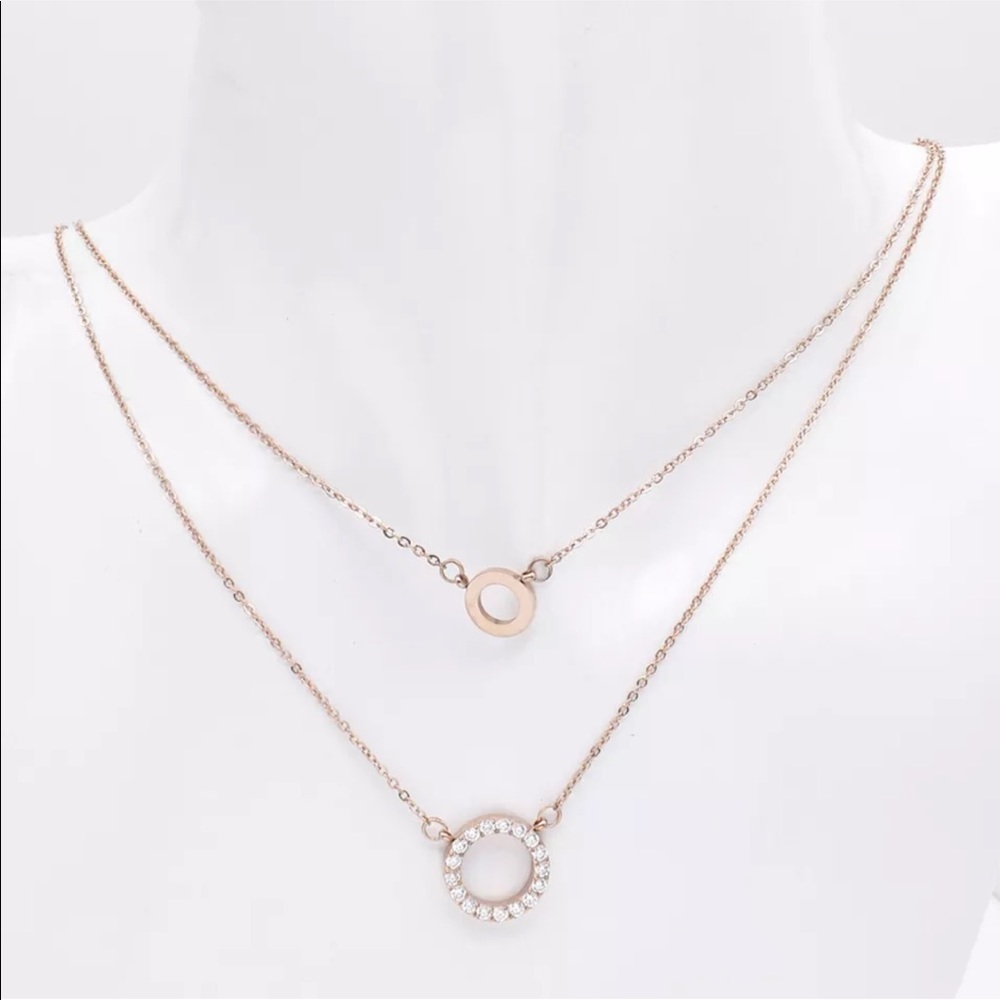 18k Rose Gold Plated Stainless Steel Necklace