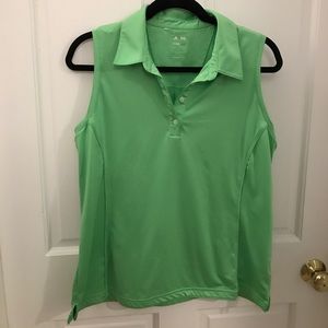 Adidas green sleeveless polo. EUC