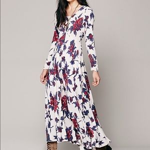 Rare First Kiss Free People Floral Print Dress
