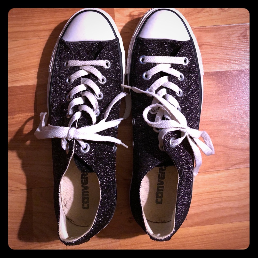 Women’s Black Glitter Converse Sneakers