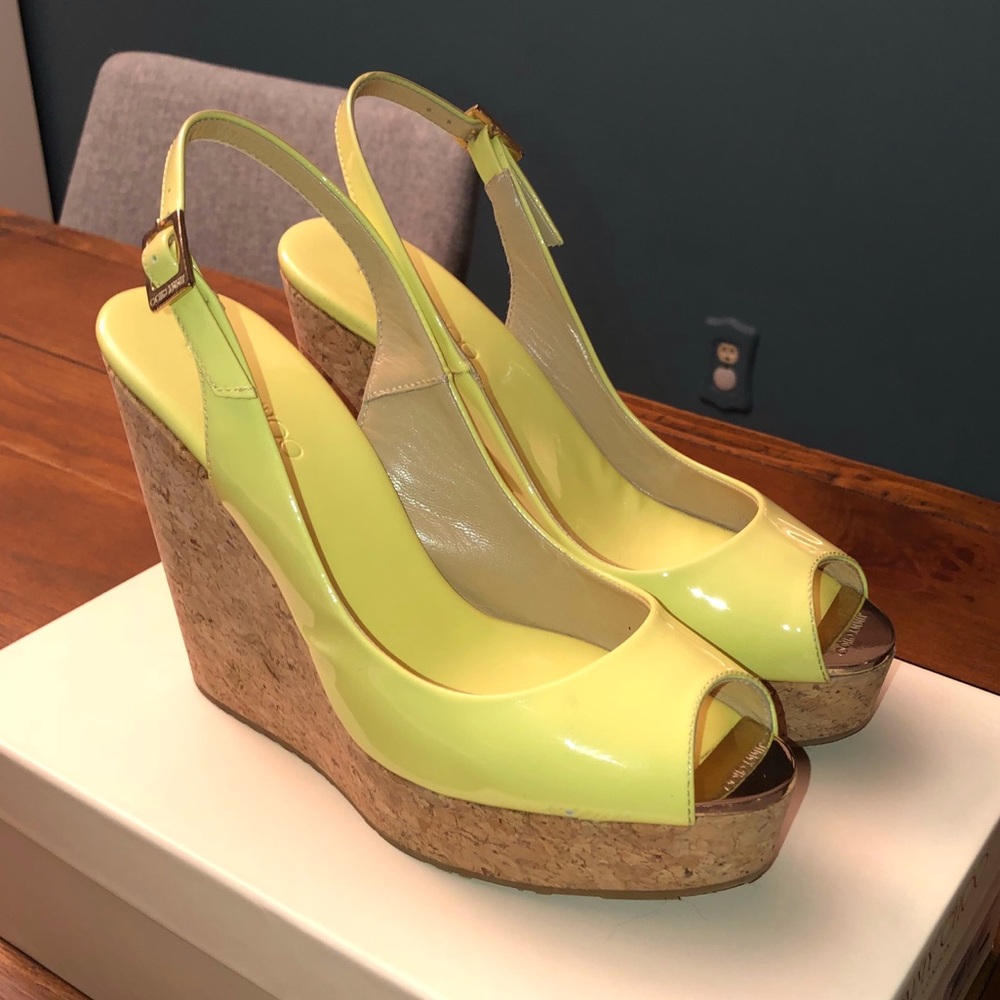 ⚡️ Yellow Patent Jimmy Choo Wedges - Size 7 (37)⚡️