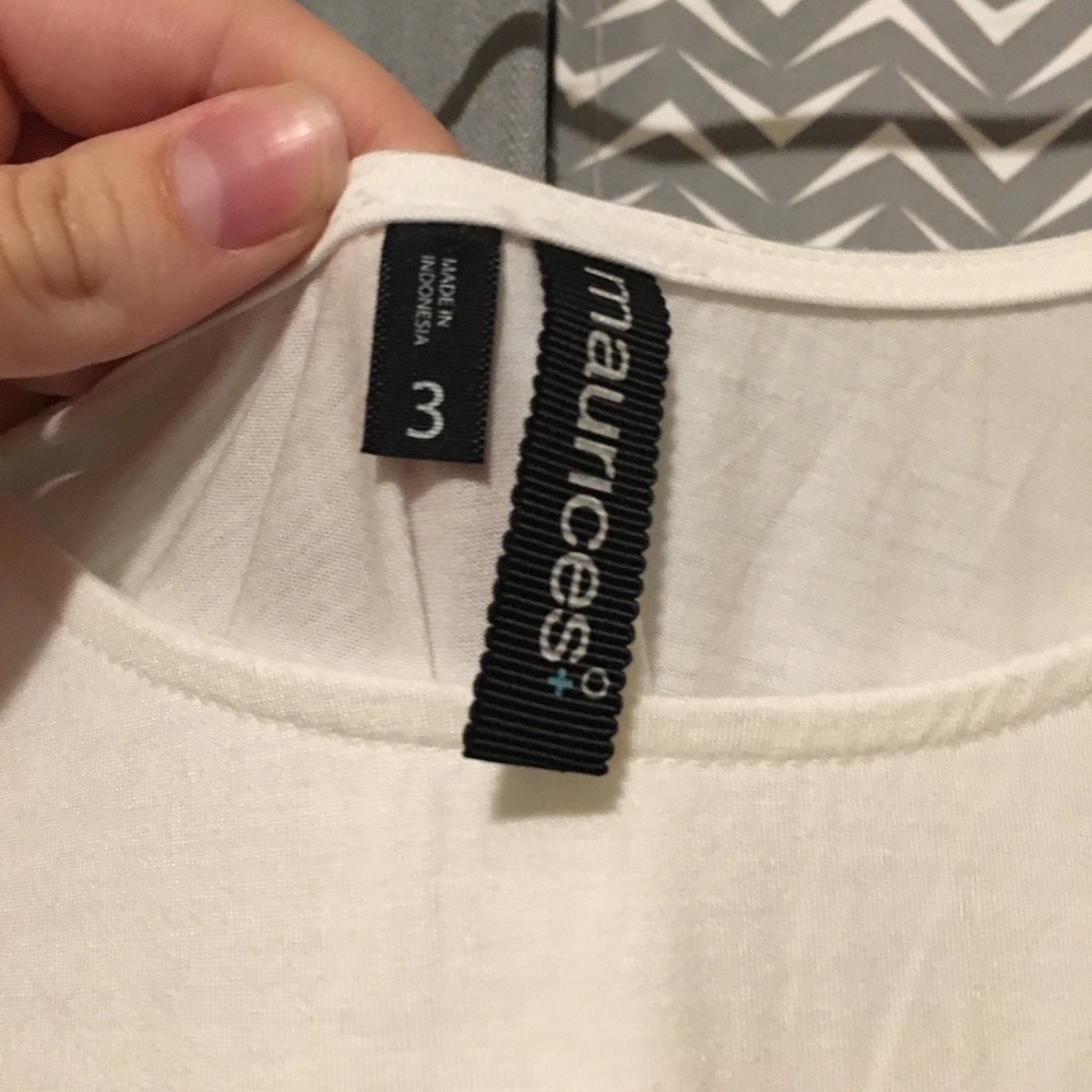 White Tank Top with Sheer Inserts NWOT - Picture 3 of 4