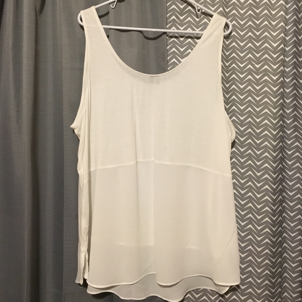 White Tank Top with Sheer Inserts NWOT - Picture 4 of 4