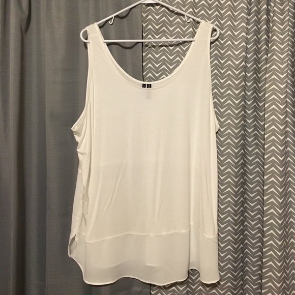 Maurices Tops - White Tank Top with Sheer Inserts NWOT