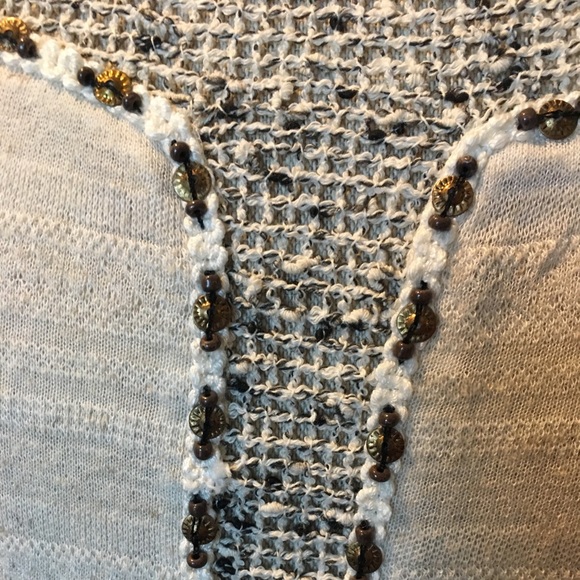 NWT Anthropologie Knit Oatmeal Beaded Tunic Too - Picture 5 of 5