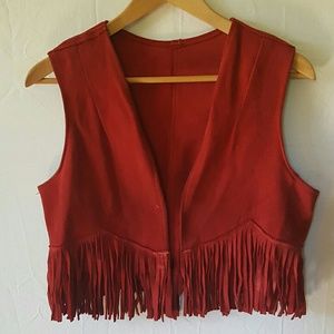Vintage Suede Fringe Vest
