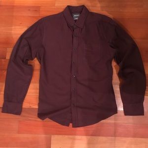 Bonobos maroon brushed cotton tailored fit shirt