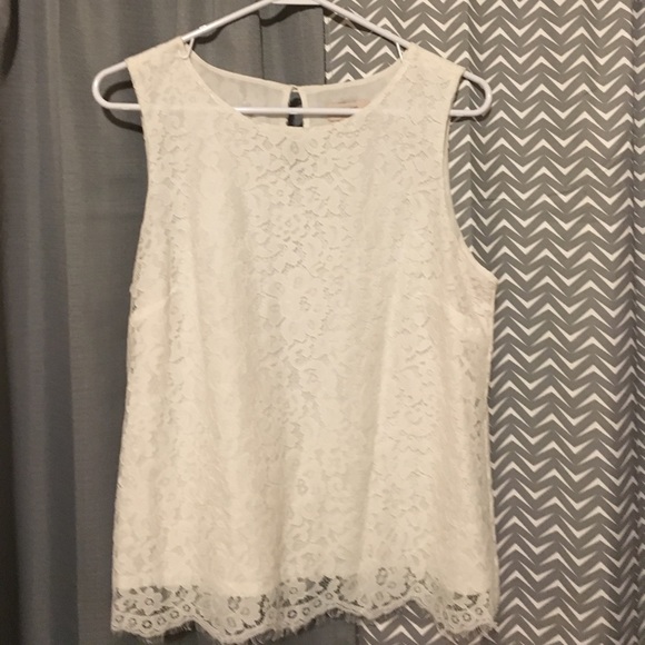 LOFT Tops - Lace High Neck Tank Top NWOT
