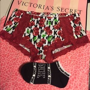 🍒VS PINK NEW STYLE BOY SHORT AND SOCK BUNDLE 🍒VS PINK NEW STYLE BOY SHORT AND SOCK BUNDLE