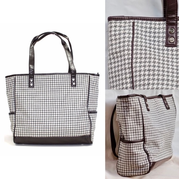 Thirty-one Handbags - Thirty-one Cindy Tote in Grey Houndstooth