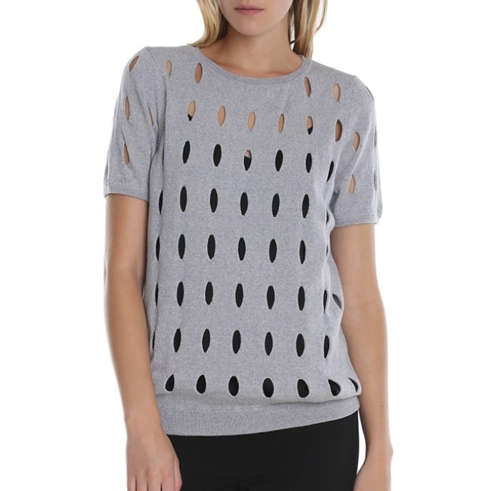 Black Tibi Hole Knit Sweater