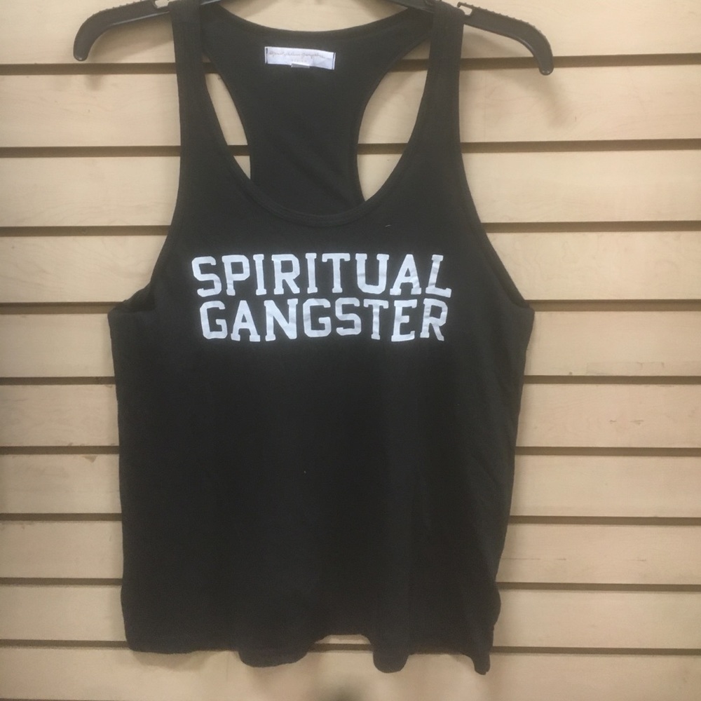 Spiritual gangster tank new Black raceback logo