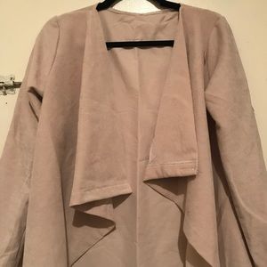 BEIGE DRAPED CARDIGAN