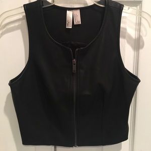 Leather cut off tank top