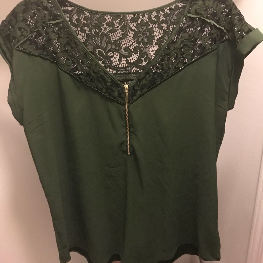 Express Olive Green Blouse