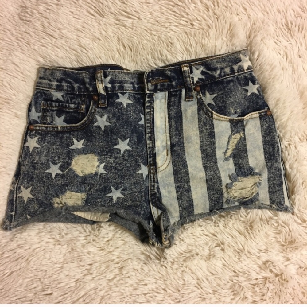 Refuge Denim Patriotic Shorts