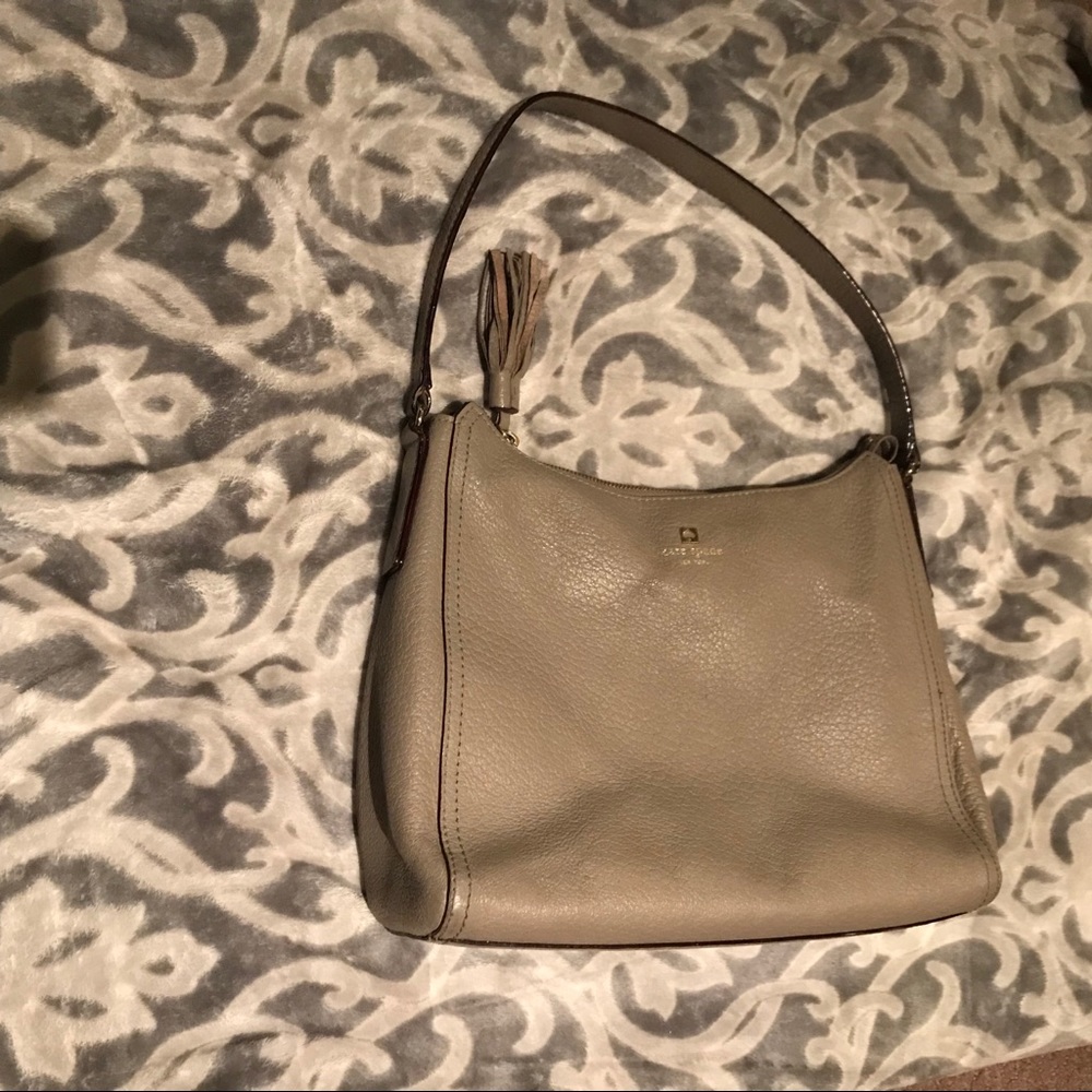 Kate spade stone colored “bucket” bag leather
