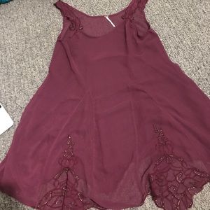 Burgundy free people slip