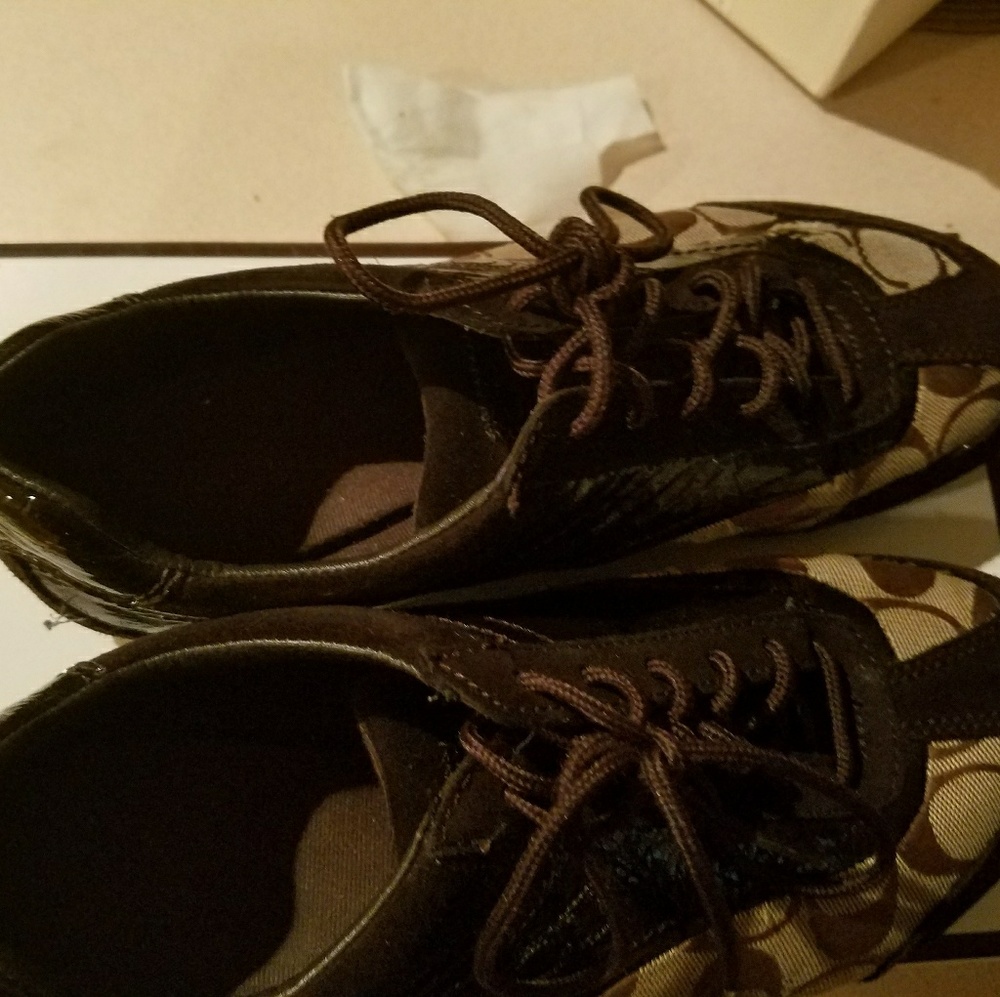 Brown and Tan Coach Sneakers