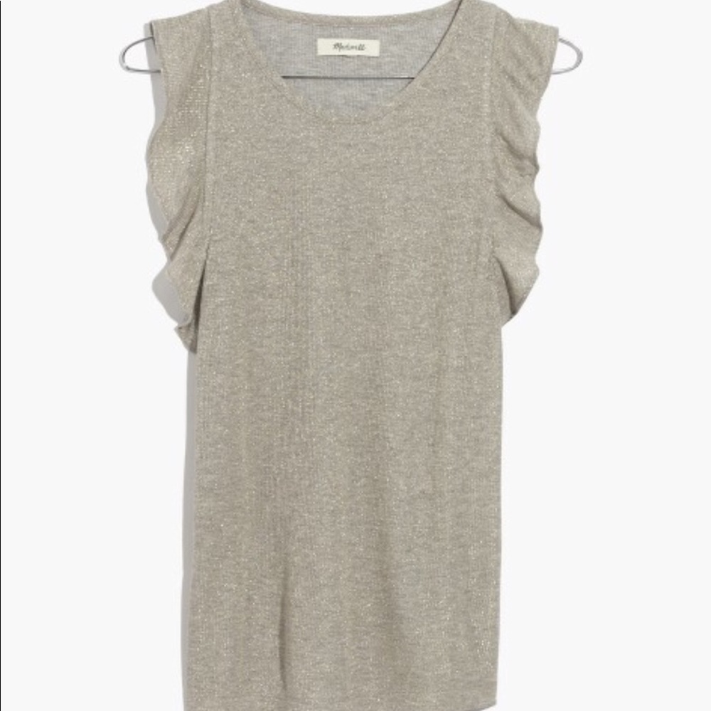 Madewell Metallic ruffle tank top