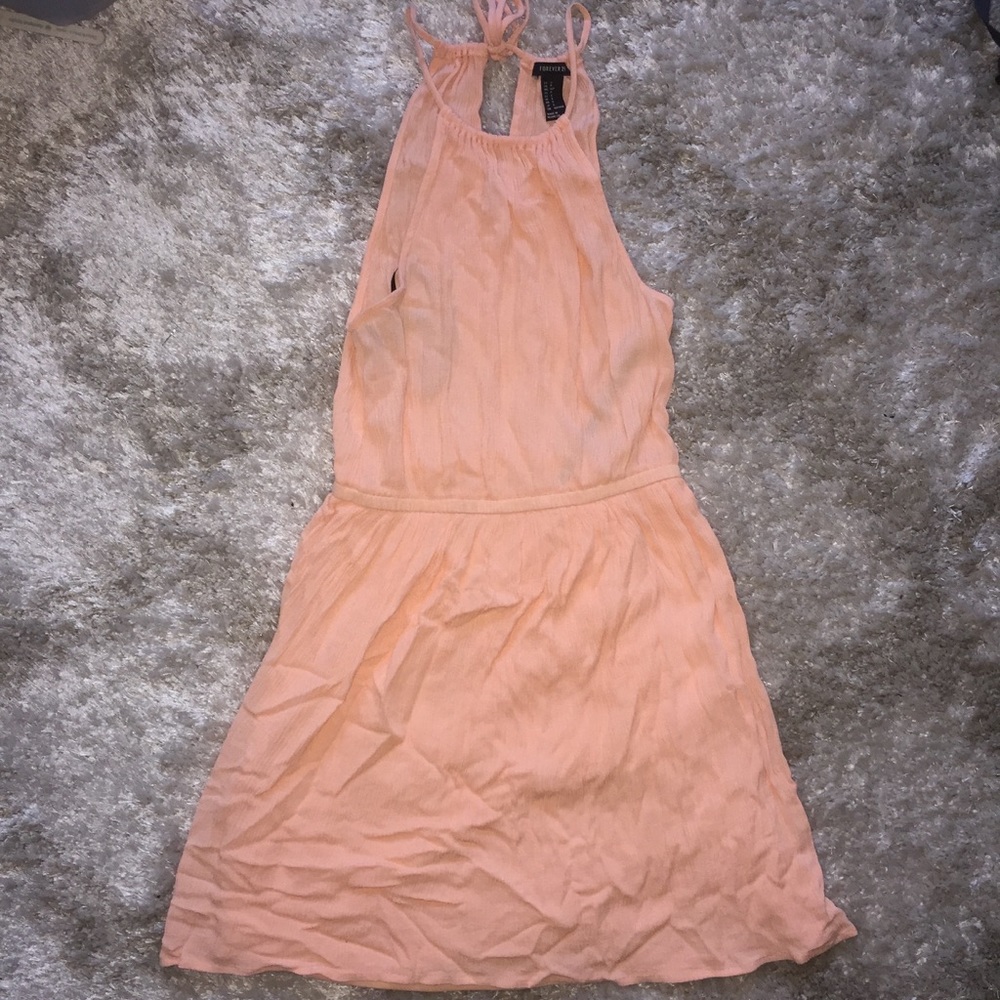 F21 Peach Halter Dress