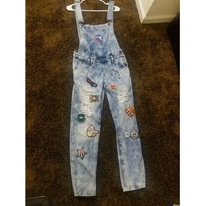Machine nouvelle mode distressed overalls